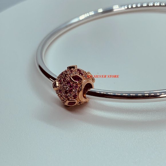 NEW Authentic Pandora Rose Gold KISS PAVE Charm / Pandora Bracelet/Pandora Charm - Picture 5 of 7